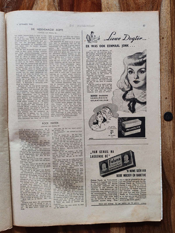 Huisgenoot  4 September 1942  Fair Condition)