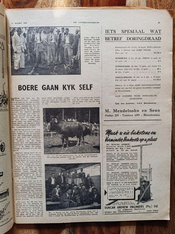 Landbouweekblad  31 March 1954 (Fair Condition)