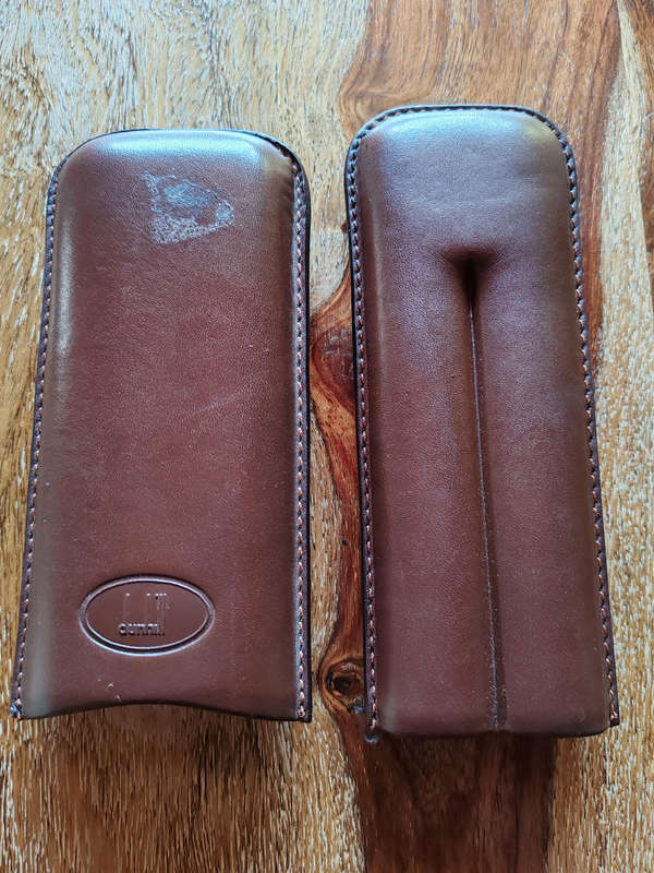 Vintage Dunhill Cigar Case  Brown Leather  Made in Italy