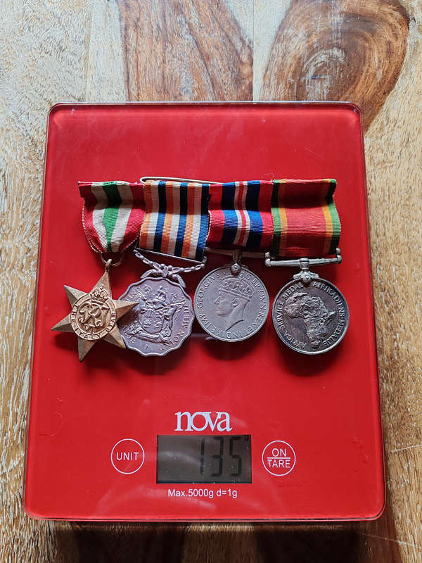 WWII South African Medal Group  Named to P4579 A.M. Emanuel