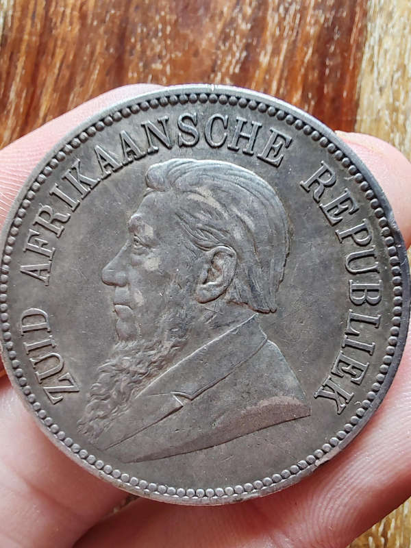 1892 ZAR 5 Shilling  Double Shaft Variant