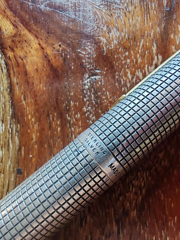 Vintage Parker 75 Sterling Silver Fountain Pen  Made in USA  14K Gold Nib