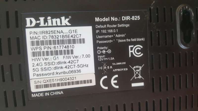 Dlink DIR-825 Wireless AC1200 Dual Band Gigabit Router