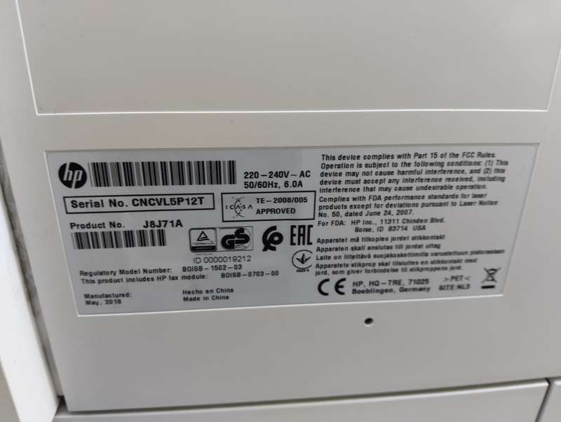 HP Laserjet Enterprise MFP M632 A4 Black and White Printer (J8J71A)