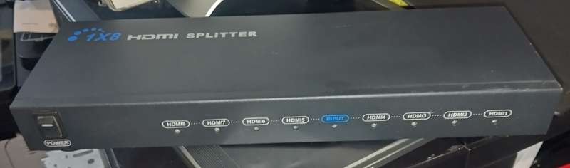 1×8 HDMI Splitter - 8 Ports Output and 1 Port Input