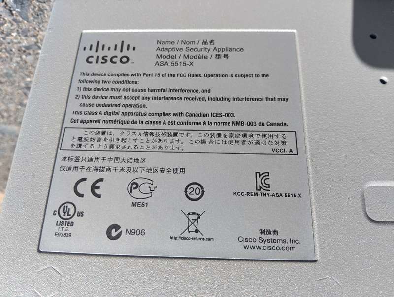 Cisco ASA 5515-X Adaptive Security Appliance ASA5515