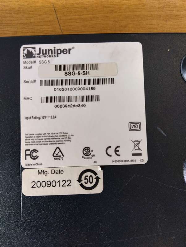 Juniper Networks SSG-5-SH security gateway firewall SSG 5