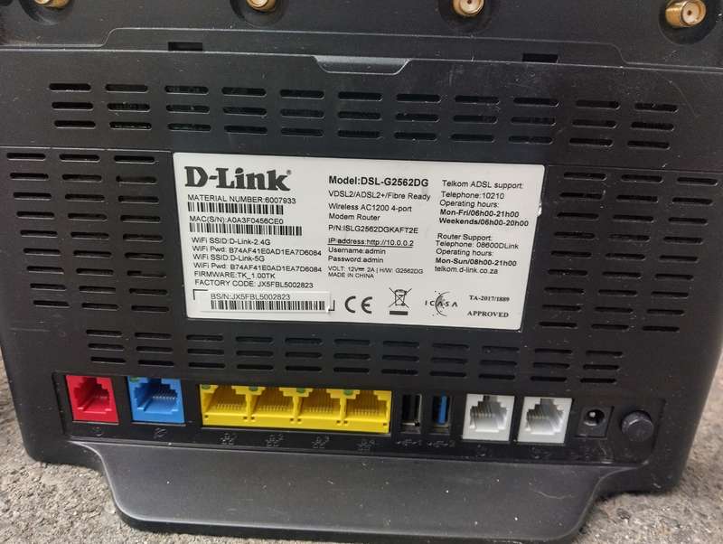 Dlink 4G/5G 4VDSL2/ADSL2+ Wireless AC1200 4-Port Gigabit Modem Router with VOIP