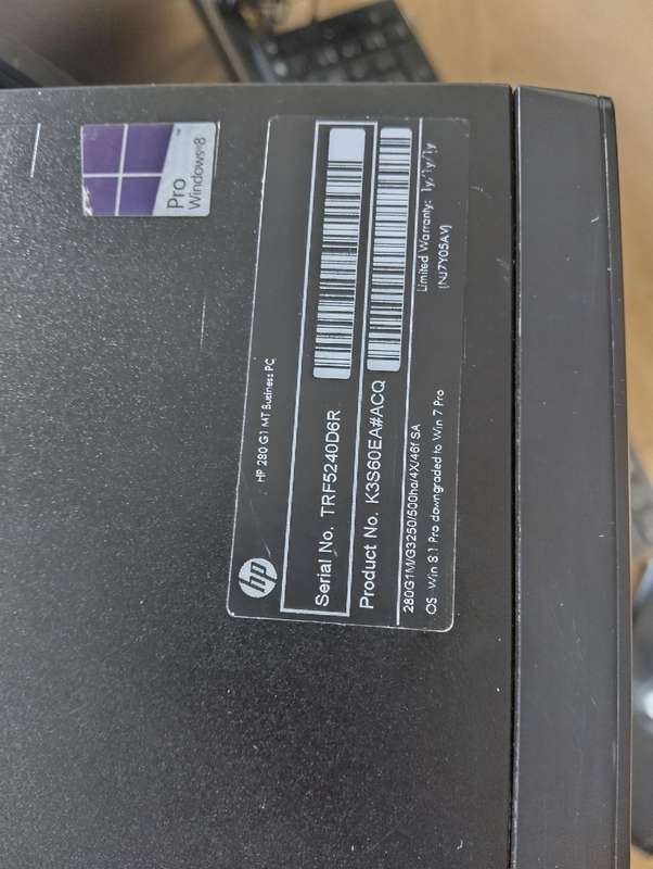 HP 280 G1 MT Business Desktop PC 500g HDD, 16gb RAM, W10, + 19inch Monitor