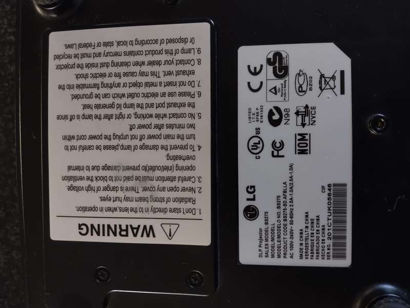 LG DLP 3D SVGA Projector (Model: BS275)  No Remote