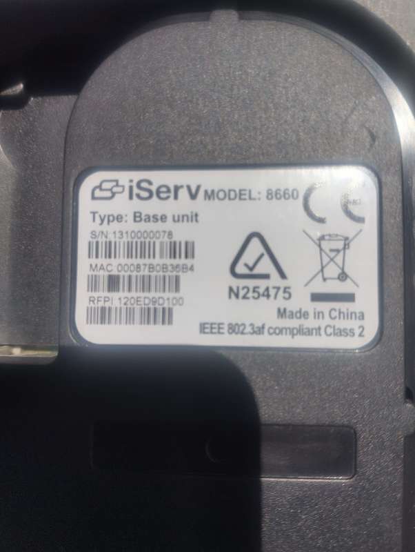 RTX iServe RTX 8660 IP DECT Base Station  IEEE 802.3af Compliant Class 2