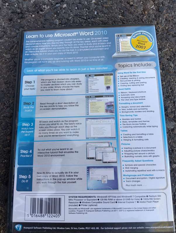 Office Tutorial Microsoft Word 2010  PC DVD-ROM