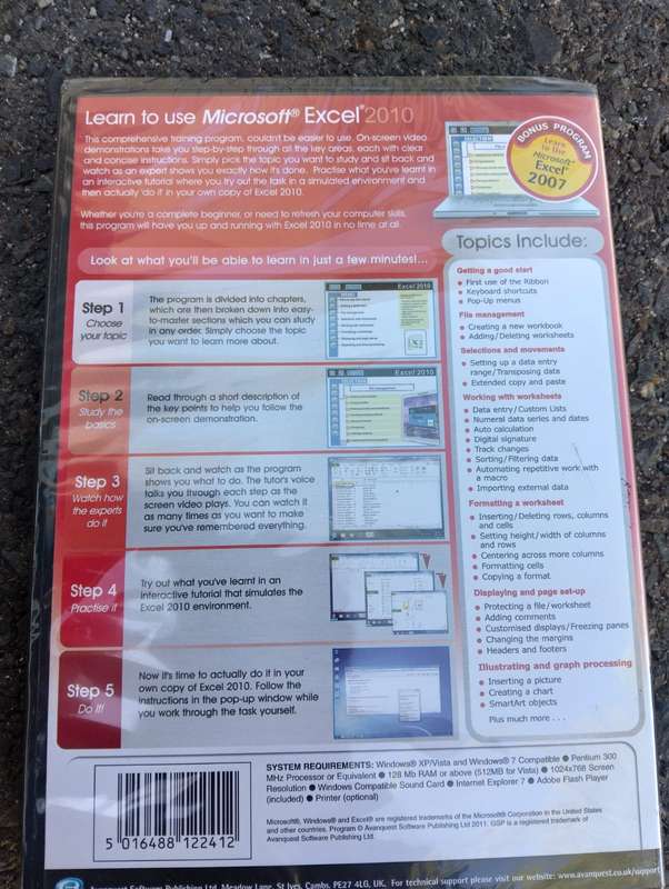 Office Tutorial Microsoft Excel 2010  PC DVD-ROM