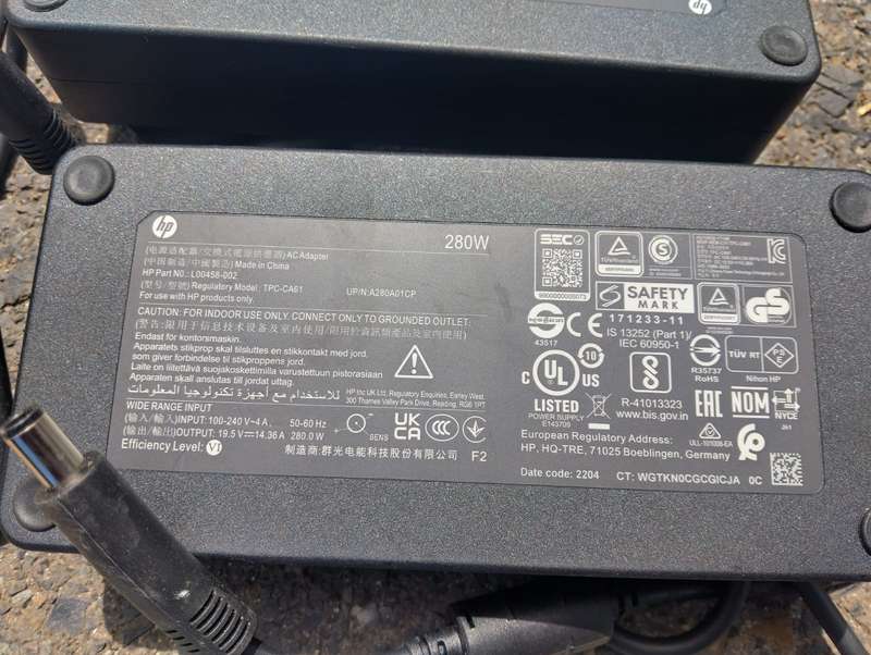 Original HP 280W 19.5V 14.36A L00458-002 TPC-CA61 AC Adapter
