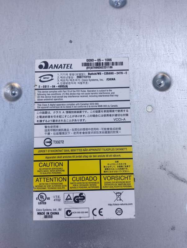 Cisco Switch WS-C3560G-24TS-E Catalyst 3560G series 24 Port