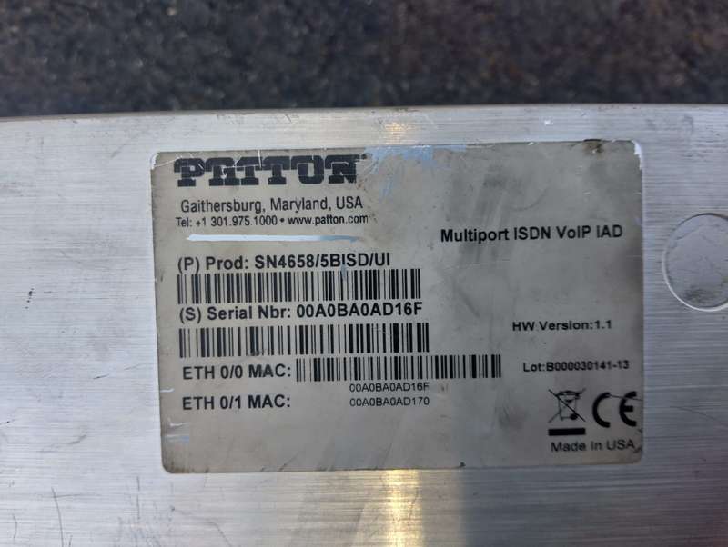 Patton SmartNode Multi-Port ISDN IAD ToIP Integrated Access Device  SN4658/5BISD/UI