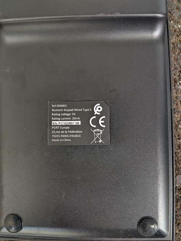 Port Connect Wired USB and Type-C Numpad Keypad