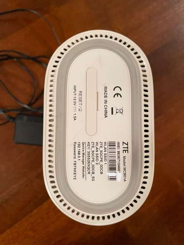 ZTE MC801A 5G Indoor WiFi Router (ALL Networks)