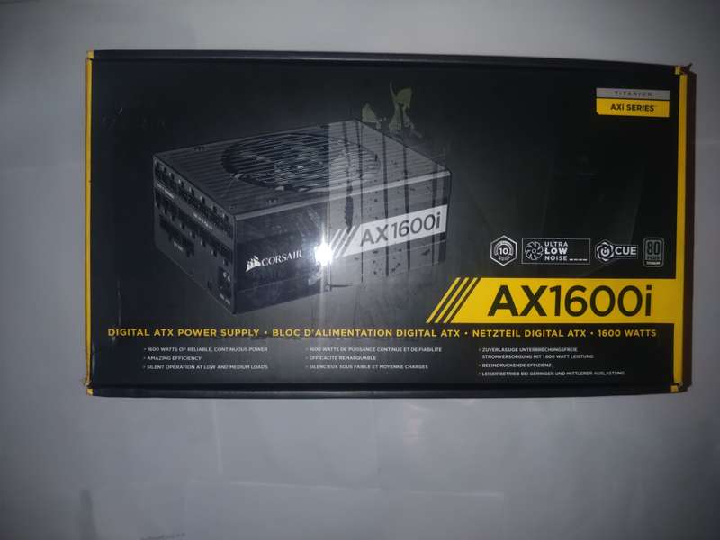 Corsair AXi Series, AX1600i, 1600 Watt, 80+ Titanium Certified, Fully Modular - Digital Power Supply