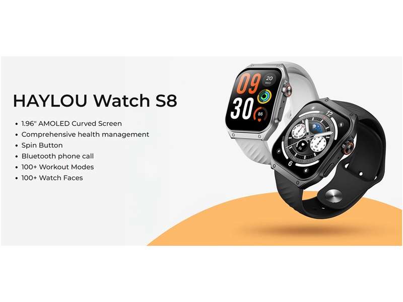 HAYLOU S8 Smart Watch 1.96'' AMOLED Curved Screen