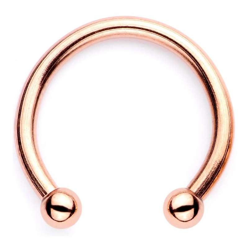 Rose Gold Tone Anodized 316L Surgical Grade Stainless Steel Clip-On Septum Nose Ring 10mm