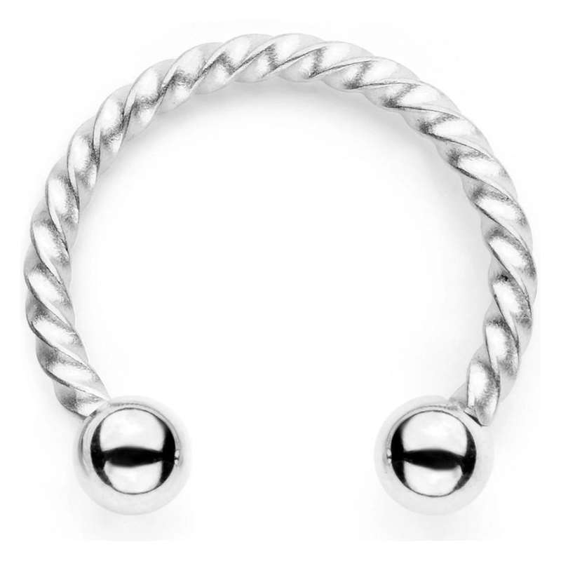 316L Surgical Grade Stainless Steel Seamless Clip On Septum Nose Ring 10mm