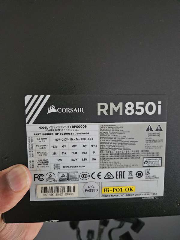 Corsair RM850i  850W Fully Modular Power Supply