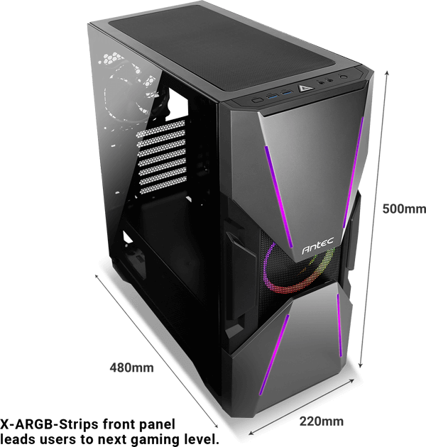 Antec DA601 RGB LED Tempered Glass Side ATX Gaming Chassis Black DA601