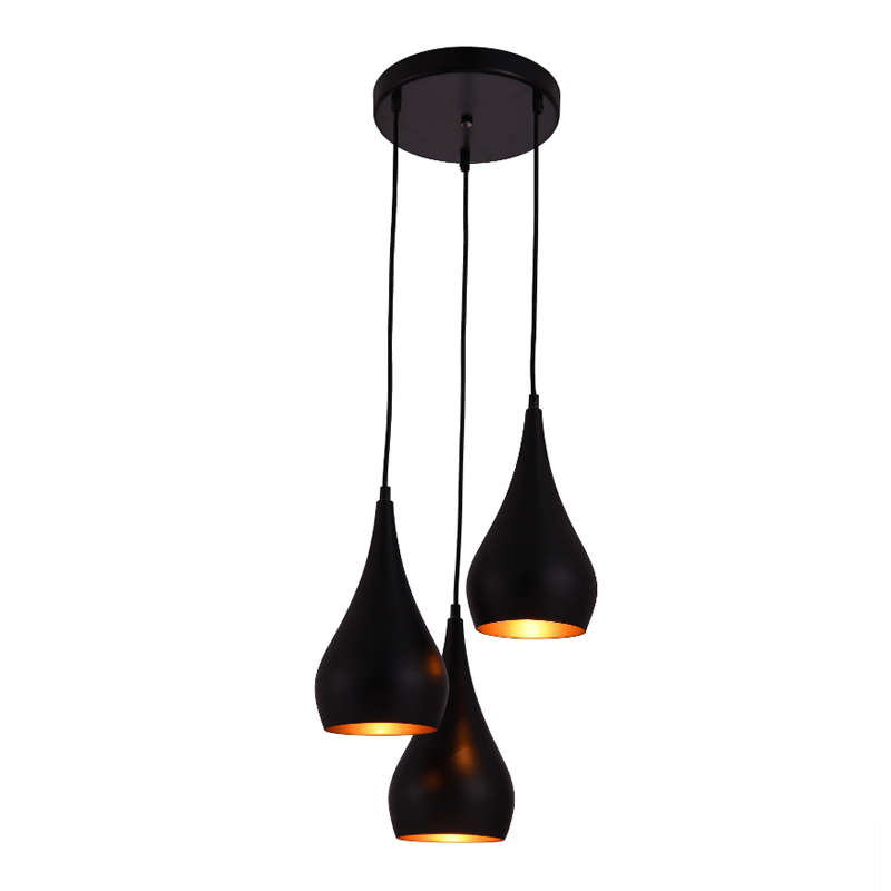Matte Black Indoor 3 Light Modern Pendant Light- 07181
