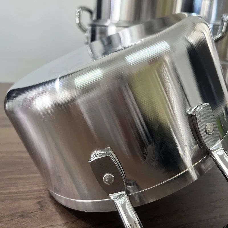High-quality 7pcs set aluminum polished deep pot large cooker set