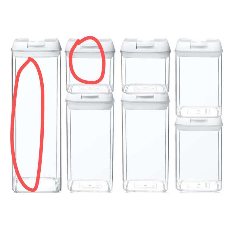 Food Containers - Set of 7 Airtight Sealed