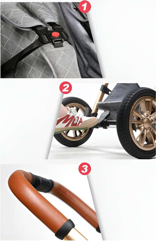 Luxury Dark Grey Baby Stroller Pram