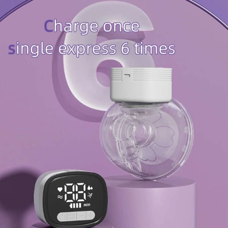Wearable Hands-Free Electric Breast Pump Mute Stealth 180ML Capacity - Purple