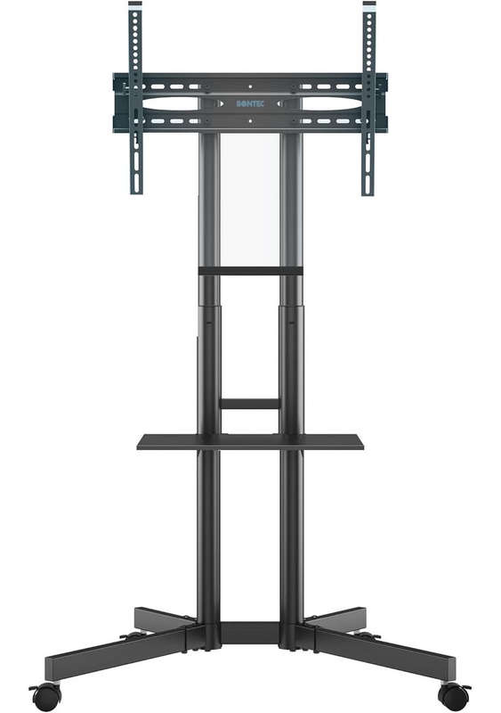 Bontec Mobile TV Trolley Wheel Shelf Stand 32-85" Height adjustable 60Kg