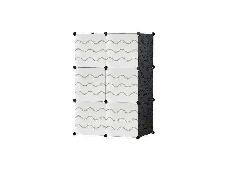DIY Magic 6 Cube Wardrobe Large Capacity Creative Storage Cabinet - Black