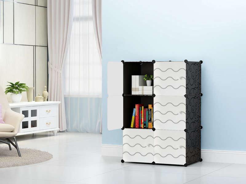 DIY Magic 6 Cube Wardrobe Large Capacity Creative Storage Cabinet - Black