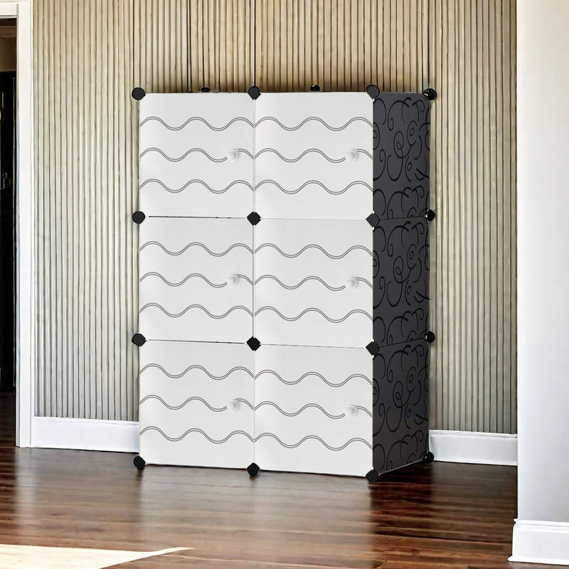 DIY Magic 6 Cube Wardrobe Large Capacity Creative Storage Cabinet - Black