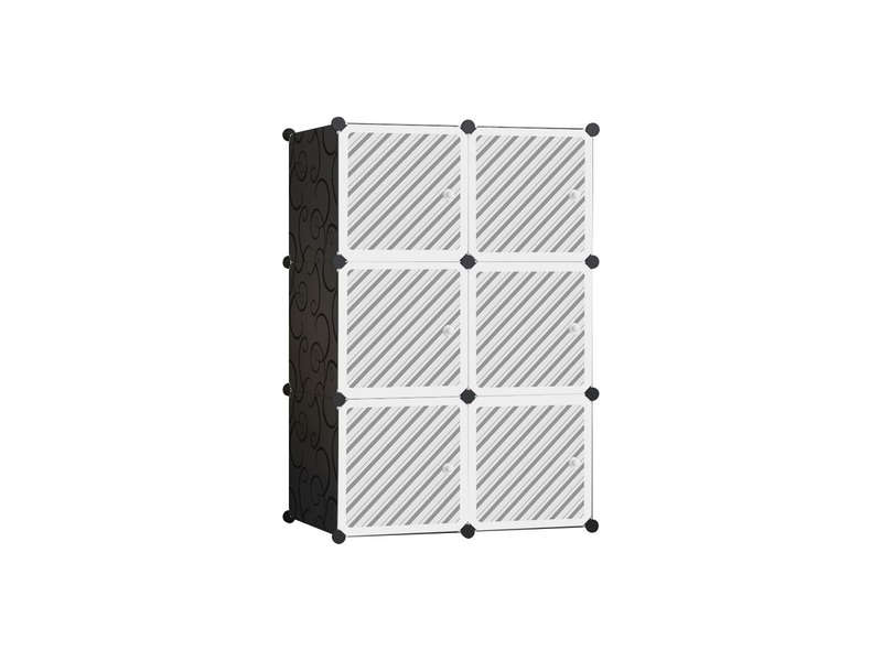 DIY Magic 6 Cube Wardrobe Large Capacity Creative Storage Cabinet - Black