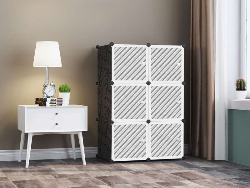 DIY Magic 6 Cube Wardrobe Large Capacity Creative Storage Cabinet - Black