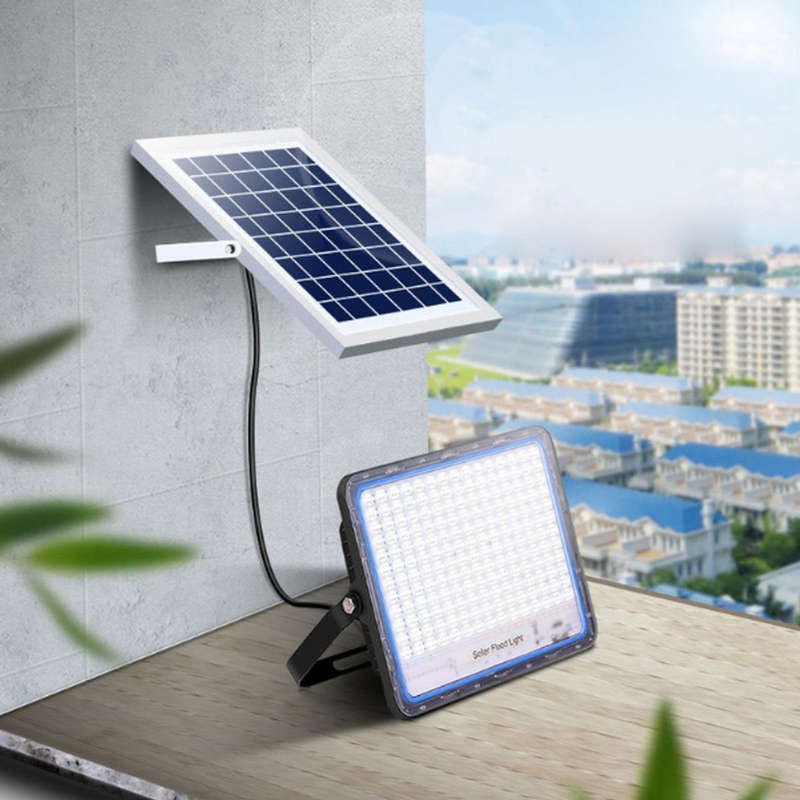 600W Solar Powered LED Flood Light With Panel & Remote-IP66