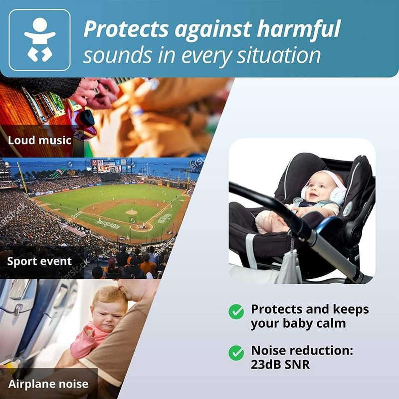 Ear Protection For Babies And Toddlers Up To 36 Months - Noise Reduction - Grey
