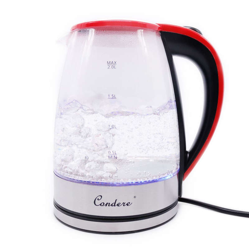 Condere - 2.0L Electric Glass Kettle (Red) - LX-3002