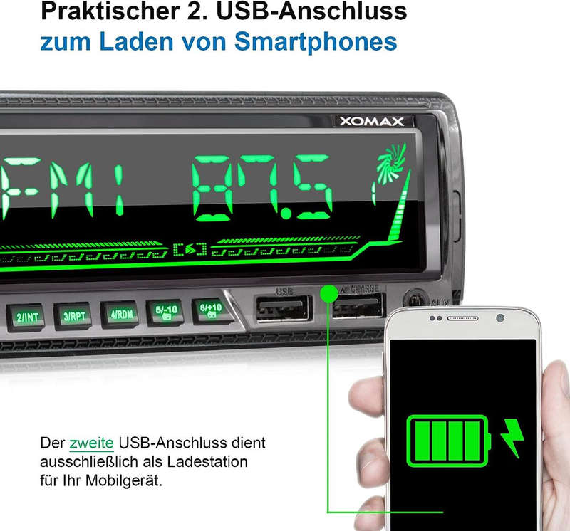 Car Radio with AM/FM Bluetooth Hands-Free Kit with Remote