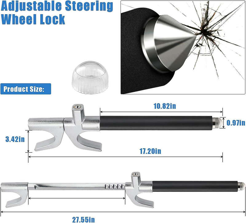 Heavy Duty Anti-Theft Steering Wheel Lock Retractable Steering Lock