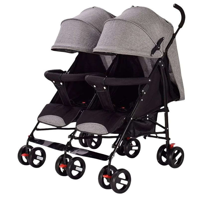 Multifunctional twin stroller high quality twin stroller - Grey