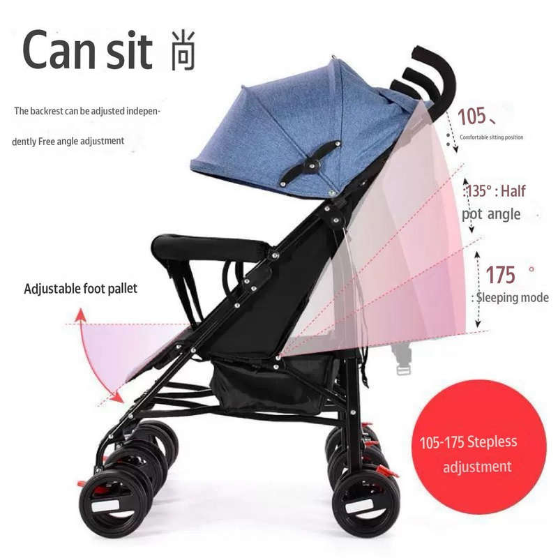 Multifunctional twin stroller high quality twin stroller - Grey