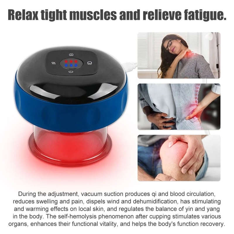 Electric Scraping Massager 6 Levels for Relaxation Body Muscle - Blue