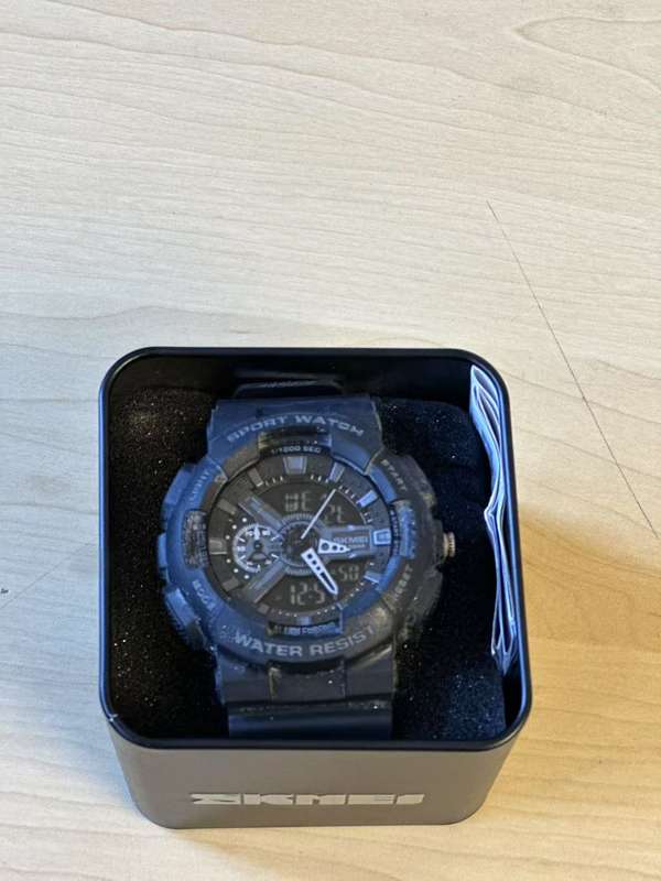 Mens Shock & Waterproof Duo Time Watch Alarm Stopwatch