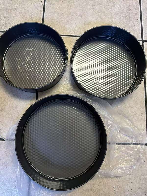 Set of 3 Non-Stick Pan Cake Mould Carbon Steel Round Pan