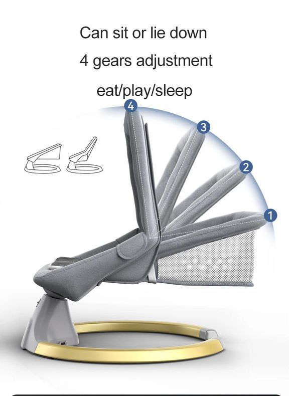 3 in 1 Electric Swing Rocker for New Born Baby 0 to 2 Years - Blue